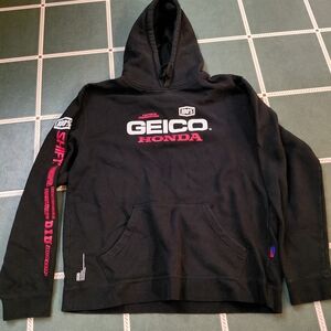 RARE! GEICO Honda Black Hoodie with Pink Accents